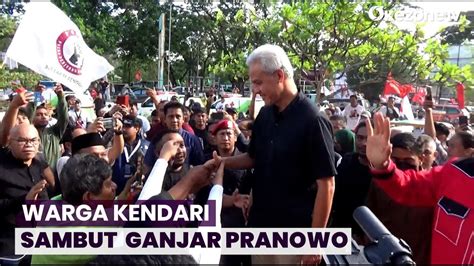 Ratusan Warga Kendari Sambut Meriah Kedatangan Ganjar Pranowo Youtube