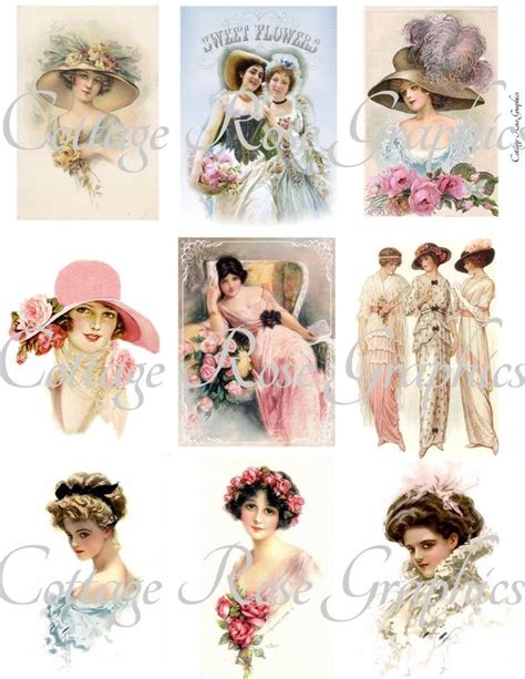 9 Victorian Ladies Fashions Large Digital Download Multiple Image