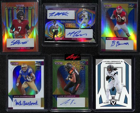 Lot Detail Lot Of 40 Football Rookie Cards W 5 Autographs Inc