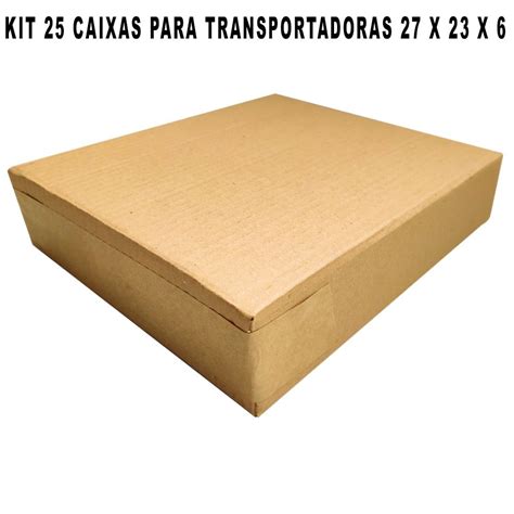 Kit 25 Caixa de Papelão Embalagem Para Mudança Resistente 27 x 23 x 06