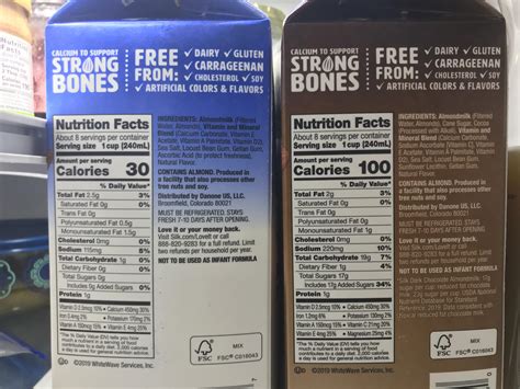 Silk Almond Milk Nutrition Facts