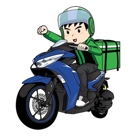 Premium Vector Delivery Man Ride Motorcycle Cartoon Vector In 2024