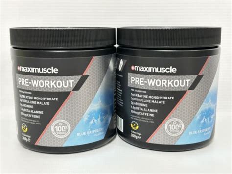 Maximuscle Pre-Workout Powder 30 Serve Blue Raspberry Creatine ...