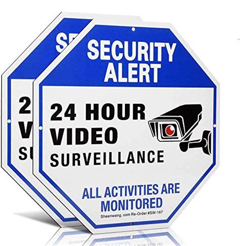 Buy Sheenwang 2-Pack Security Camera Sign, Video Surveillance Signs ...