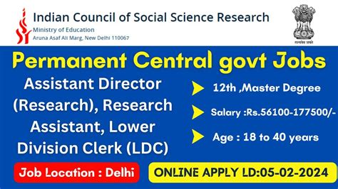 ICSSR Recruitment 2024 I பத தலலயல நரநதர மததய அரச வல I