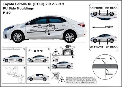 Listwy Boczne Na Drzwi Ochronne Toyota Corolla Xi E