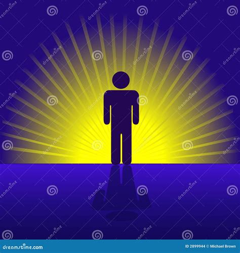 Human Person Emergent In Rays Stock Vector Illustration Of Male Blue