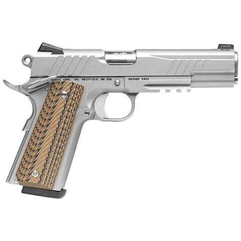 Savage Arms 1911 Government 45 Auto Acp 5in Stainless Steel Pistol 8 1 Rounds Sportsman S