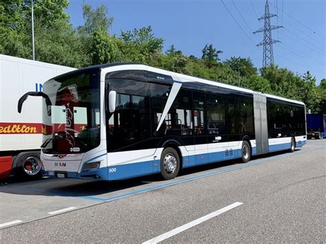 MAN Lion s City E Nr 500 der VBZ am 14 5 22 auf der Raststätte