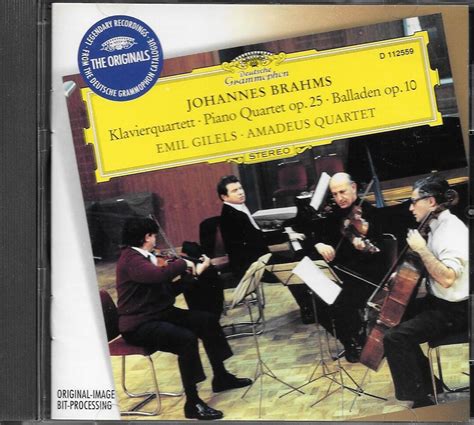 Emil Gilels Amadeus Quartet Brahms Piano Quartet Balladen Cd Nm Ebay