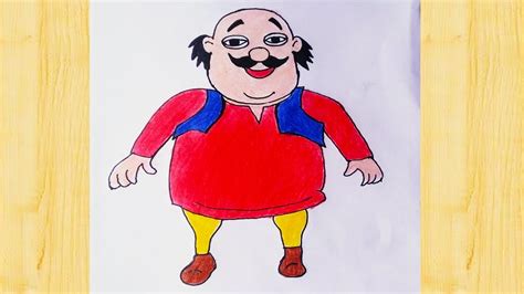 How To Draw Motu From Motu Patlu Easy Motu Drawing Easy Motu Patlu