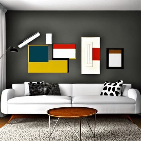 Realistic Mid Century Modern Living Room Wall Art · Creative Fabrica