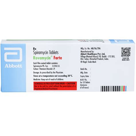 Buy Rovamycin Forte Tablet 10 Tab In Wholesale Price Online B2B