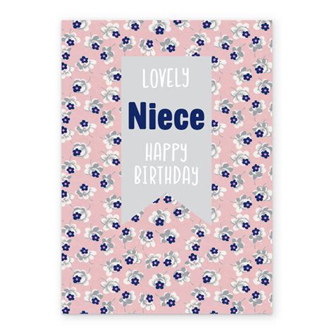 Personalised Classic Editable Floral Birthday Card For Niece Hallmark