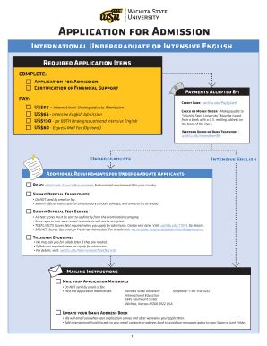 Fillable Online Webs Wichita Intensive English Application Form Webs