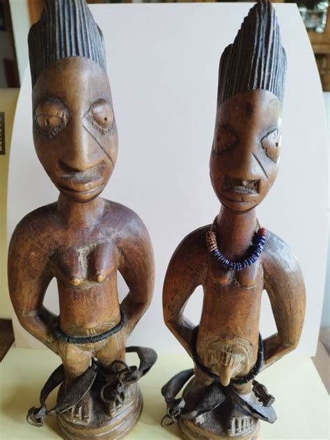 Statue Paar Ere Ibeji Vom Stamm Der Yoruba Cm Wood Catawiki