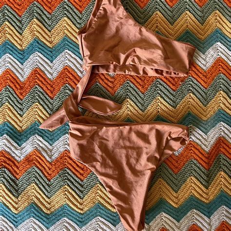 Burnt Orange High Waisted Bikini Swimsuit Size Xs Depop