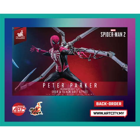 Hot Toys Peter Parker Spiderman Advanced Suit Red Black Suit Style Th Scale