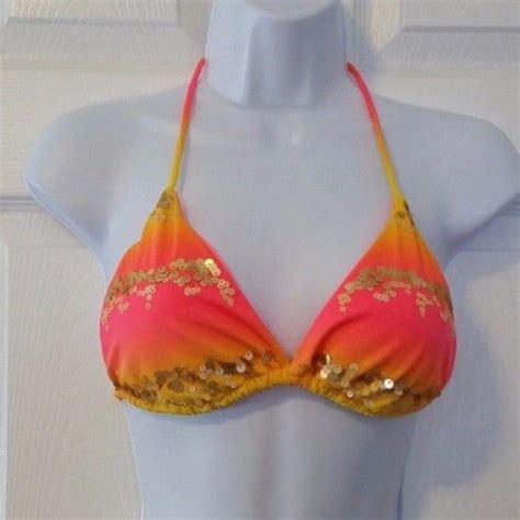 Victoria S Secret Swim Victorias Secret Bikini Top Xs Triangle Ties Nwot Poshmark