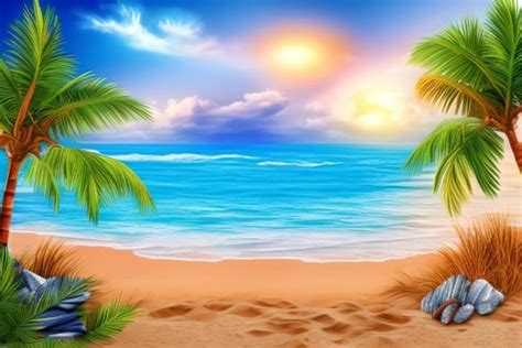 Beach Background Graphic by Fstock · Creative Fabrica