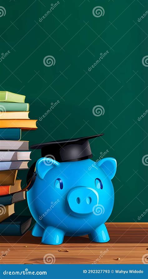 3D Blue Piggy Bank Illustration Ai Generated Stock Illustration ...