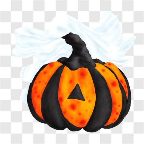 Download Halloween Pumpkin with Ghost Face PNG Online - Creative Fabrica