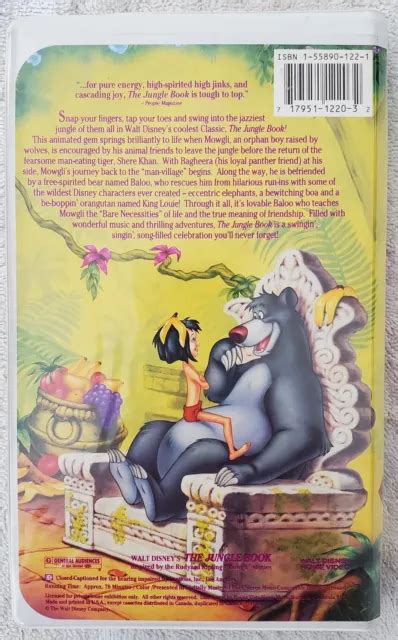 Walt Disney Classic The Jungle Book Vhs Tape Black