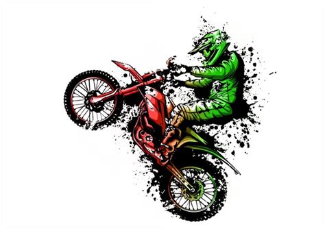 Premium Vector Motocross Rider Ride The Motocross Bike