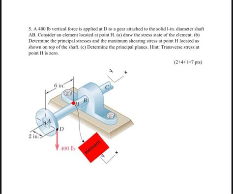 Solved A Lb Vertical Force Is Applied At D To A Gear Chegg