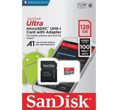 SanDisk Ultra 128GB Micro SDXC UHS I Card With Adapter 100MB S Class 10