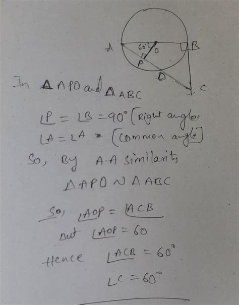 Ab Is Diameter Of A Circle Centered At O Bc Is Tangent To The Circle