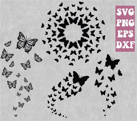 Butterfly Svg Flying Butterflies Svg Butterfly Silhouette Bundle