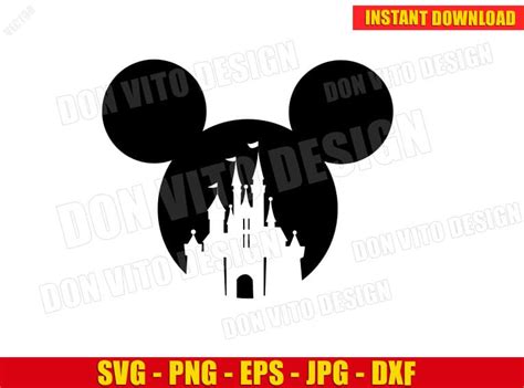 Kissing Mickey Minnie Disney Castle Heart Svg Dxf Png Cut Etsy Hot