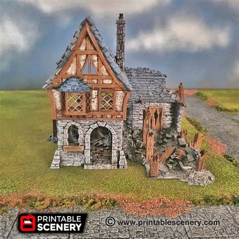 Dnd Port Winterdale Ruined Tavern Inn Bar Village Ruins Tabletop