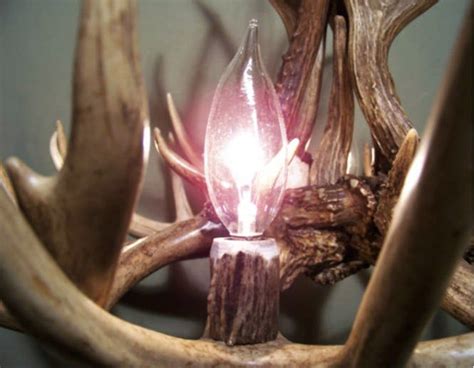 Real Deer Antler Chandelier Ceiling Light Rustic Lights Etsy Deer