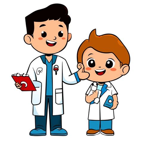 Aventuras pediátricas adorable vector médico de dibujos animados