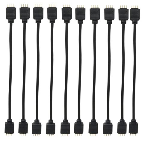 Amazon 10pcs Black 0 3M 0 98ft 4 Color RGB Extension Cable LED