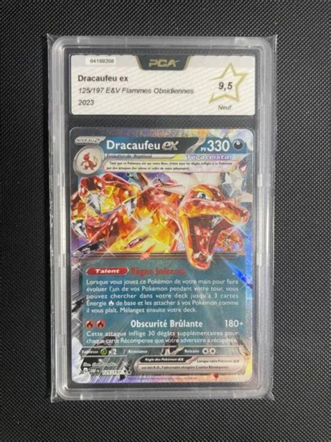 CARTE POKÉMON DRACAUFEU Ex 125 197 EV3 Flammes Obsidiennes PCA 9 5 EUR