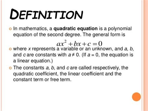quadratic equation