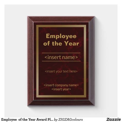 Employee of the Year Award Plaque Name Maker, Reward And Recognition ...