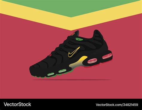 Nike air max tn rasta Royalty Free Vector Image