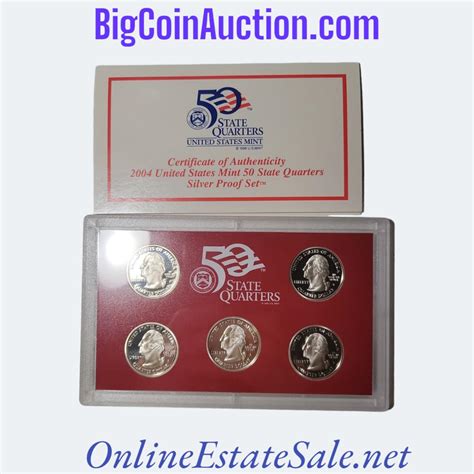 2004 UNITED STATE MINT 50 STATE QUARTERS SLIVER PROOF SET EstateSales Org