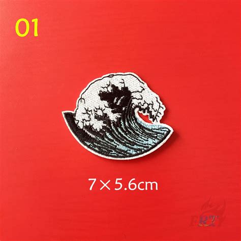 Ins Ukiyoe La Gran Ola De Kanagawa Parche De Olas De Mar 1Pc Diy