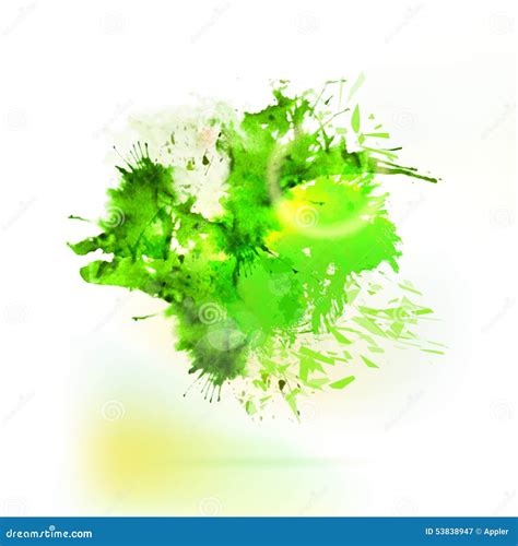 Abstract Green Watercolor Splash Element Stock Vector Image