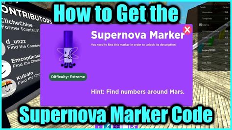 How To Get Supernova Marker Code Find The Markers 216 Roblox