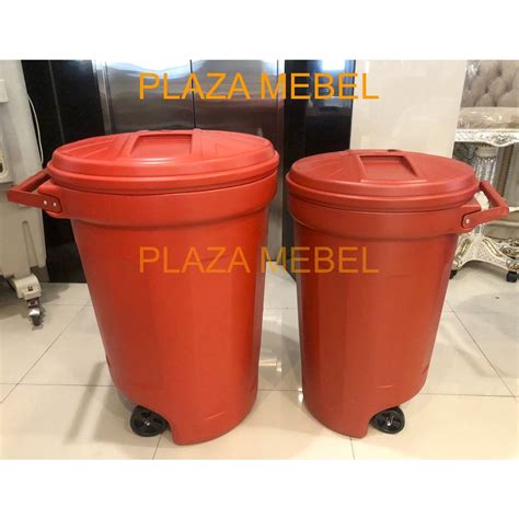 Jual Tempat Sampah Roda Liter Besar Tong Kuat Biru Merah