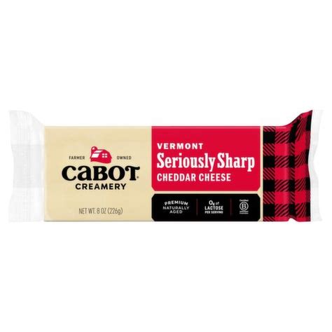 Cabot Creamery Vermont Seriously Sharp Cheddar Cheese 8 Oz Fairway