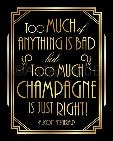 Gatsby Decor Sign Champagne Quote Printable Gatsby Party Etsy Roaring