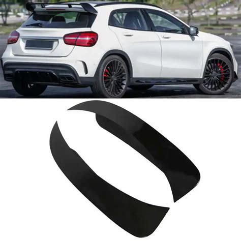 2pcs Glossy Black Rear Bumper Spoiler Fins For Mercedes GLA Class X156