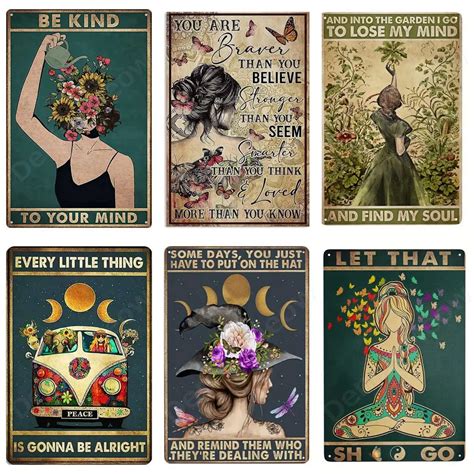 Letreros De Esta O Retro Con Citas Inspiradoras Cartel De Arte De Pared